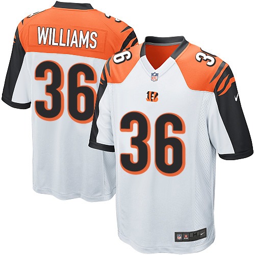 Men's Game Shawn Williams Nike Jersey White Road - #36 NFL Cincinnati Bengals